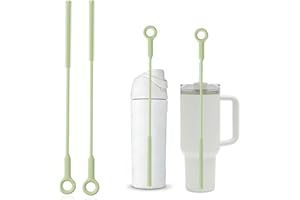 Raymeefa Straw Cleaner,Extra Long Straw Cleaner Brush,Reusable Silicone Straw Cleaner,Crevice Brush,Soft Straw Cleaning Brush