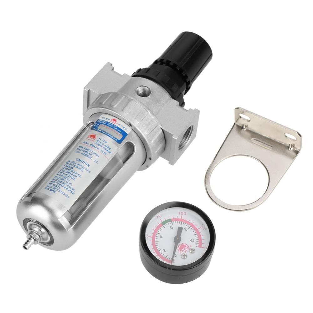 BSP 1/2" Air Compressor Moisture Water Trap Filter Regulator with Mount Connection