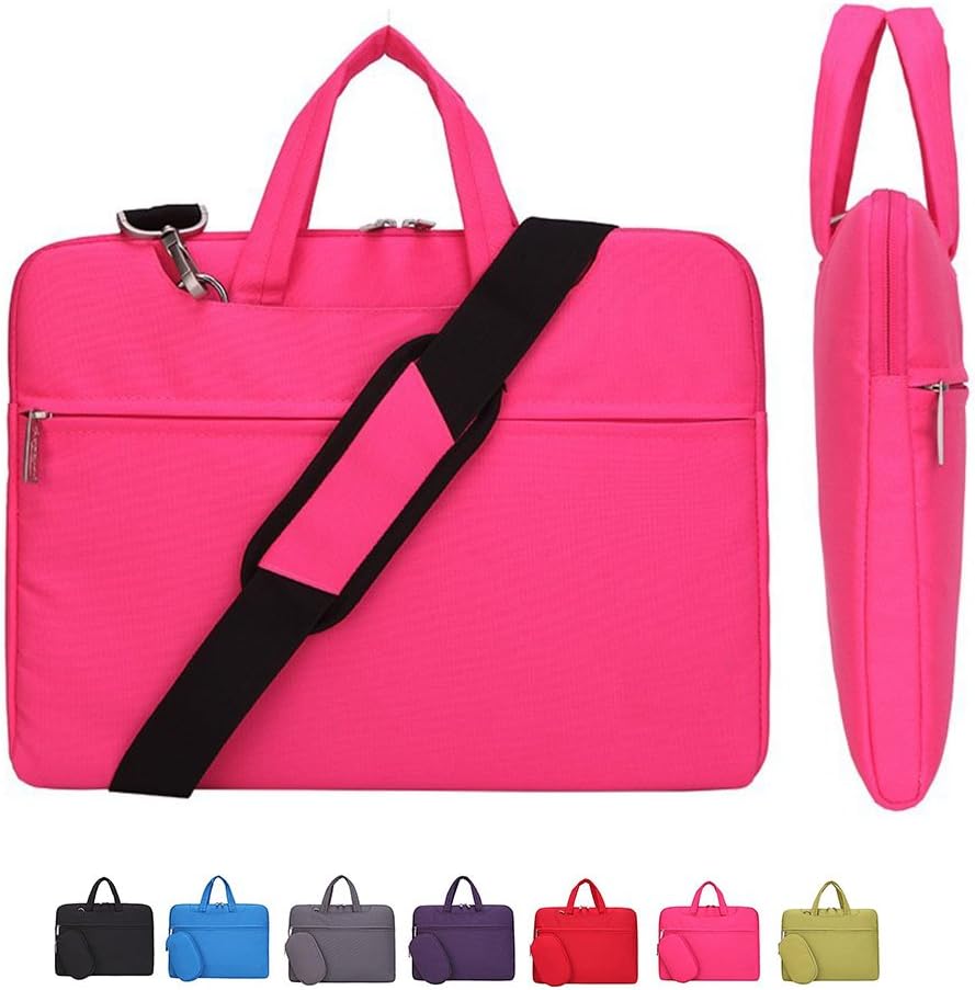 CROMI Laptop Case, Slim Briefcase Commuter Bag Business Sleeve Carrying Handle Bag Nylon Notebook Shoulder Messenger Bag