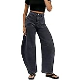BlueMoment Barrel Jeans for Women High Waist Pants Trendy Baggy Wide Leg Y2k Vintage Denim Pants Boyfriend Jeans