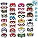Fieston Express- 32 Pieces Super Hero Masks for Kids - For Boys and Girls - Perfect Party Favors - Assorted Styles and Colors - 3mm Thickness