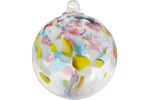 Dale Tiffany Hand Blown Glass, 6" Diameter Spring, Tree of Life Collection, Witch Globe Hanging Garden Indoor/Outdoor Decorative Ornament Gazing Ball