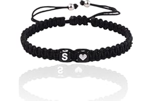VDKIDKT Initial Bracelet for Men Women, S Charm Letter Bracelets for Teen Girls/Boys, Handmade Rope Braided Bracelet, Best Fr