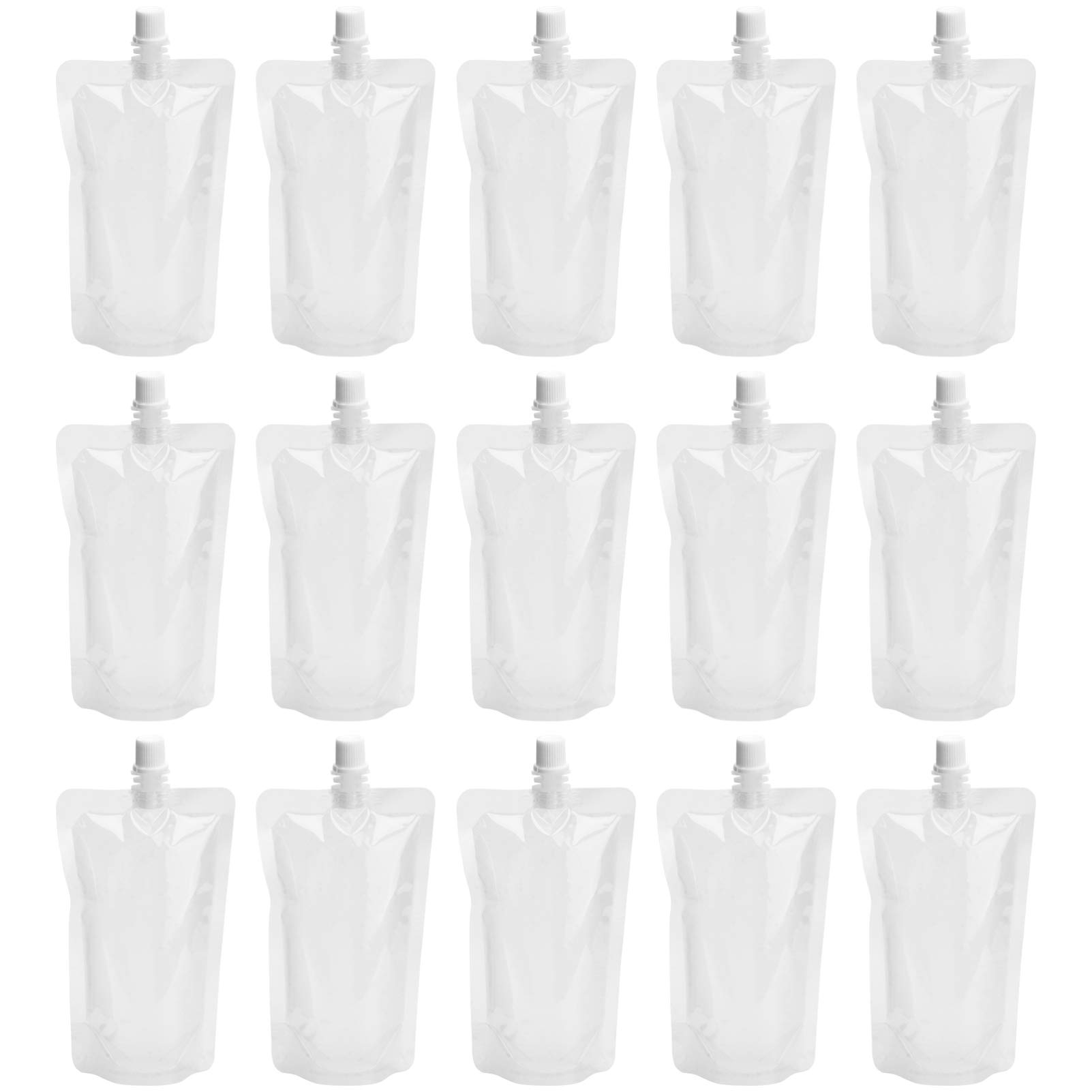 Cabilock Clear Suction Nozzle Seal Packaging Bags 250Ml Liquid Drink Pouches for Juice Soy Milk Reusable Food Storage Bags for Festivals and Everyday Use 50Pcs