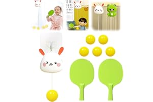 Indoor Hanging Table Tennis Trainer Set, Portable Adjustable Ping-Pong Trainer Rebound, Self Workout Hanging Pingpong Balls T
