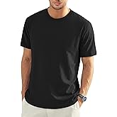 EKLENTSON Men's Cotton Crewneck T-Shirts Short Sleeve Plain Tee Moisture Wicking Casual Tshirts Solid Color