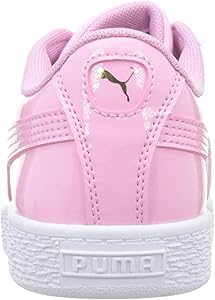 puma pink basket heart patent trainers