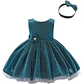 Dressy Daisy Baby Toddler Girls' Special Occasion Dresses Wedding Flower Girl Christmas Party Fancy Ball Gown with Headband