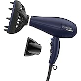INFINITI PRO CONAIR Hair Dryer with Innovative Diffuser, Enhances Curls and Waves While Reducing Frizz, Dark Blue