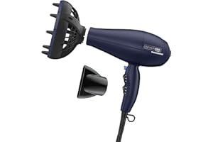 INFINITI PRO CONAIR Hair Dryer with Innovative Diffuser, Enhances Curls and Waves While Reducing Frizz, Dark Blue