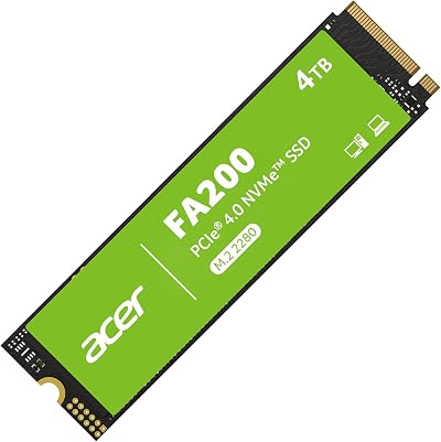 Acer FA200 4TB M.2 PCIe Gen4x4 NVMe SSD 7200 MB/s HMB SLC Cache