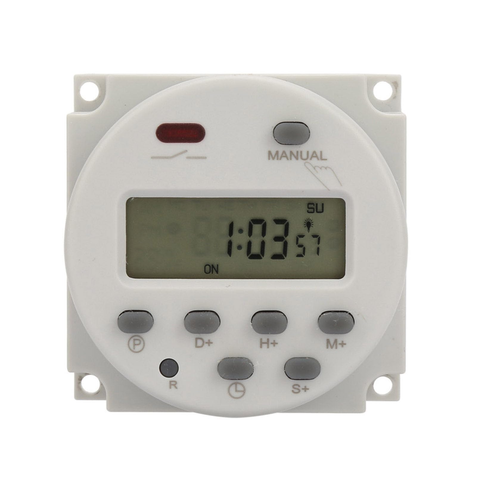 Akozon Digitally Displayed Timer Switch 1S ~ 168h 5VA Small Timer Switch 7 Days Programmable for Electronic Control (12V DC)