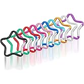 Xindojuz 10 PCS Aluminum Star Shape Carabiner Clip, Multicolor Spring Snap Hook Star Shaped Carabiner Keyring Holder Carabiners Keychain Outdoor Accessories for Camping, Hiking, Traveling (1.8 Inch)