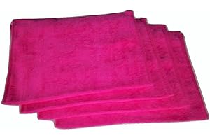 Show Car Guys 4 Pack 11" x18" Hot Pink Fingertip Towels 100% Cotton - Terry-Velour