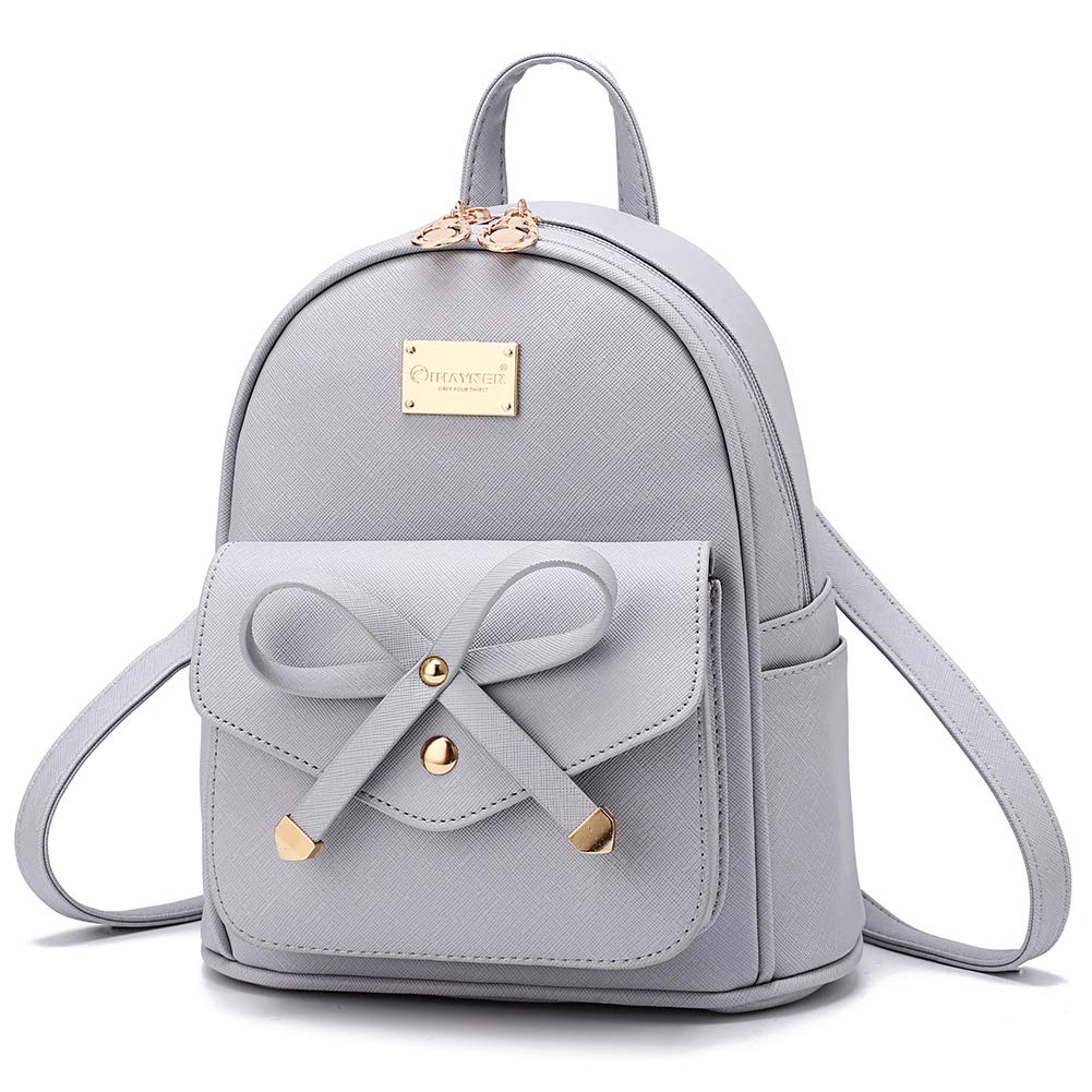 I IHAYNER Girls Bowknot Cute Leather Backpack Mini Backpack Purse for Women