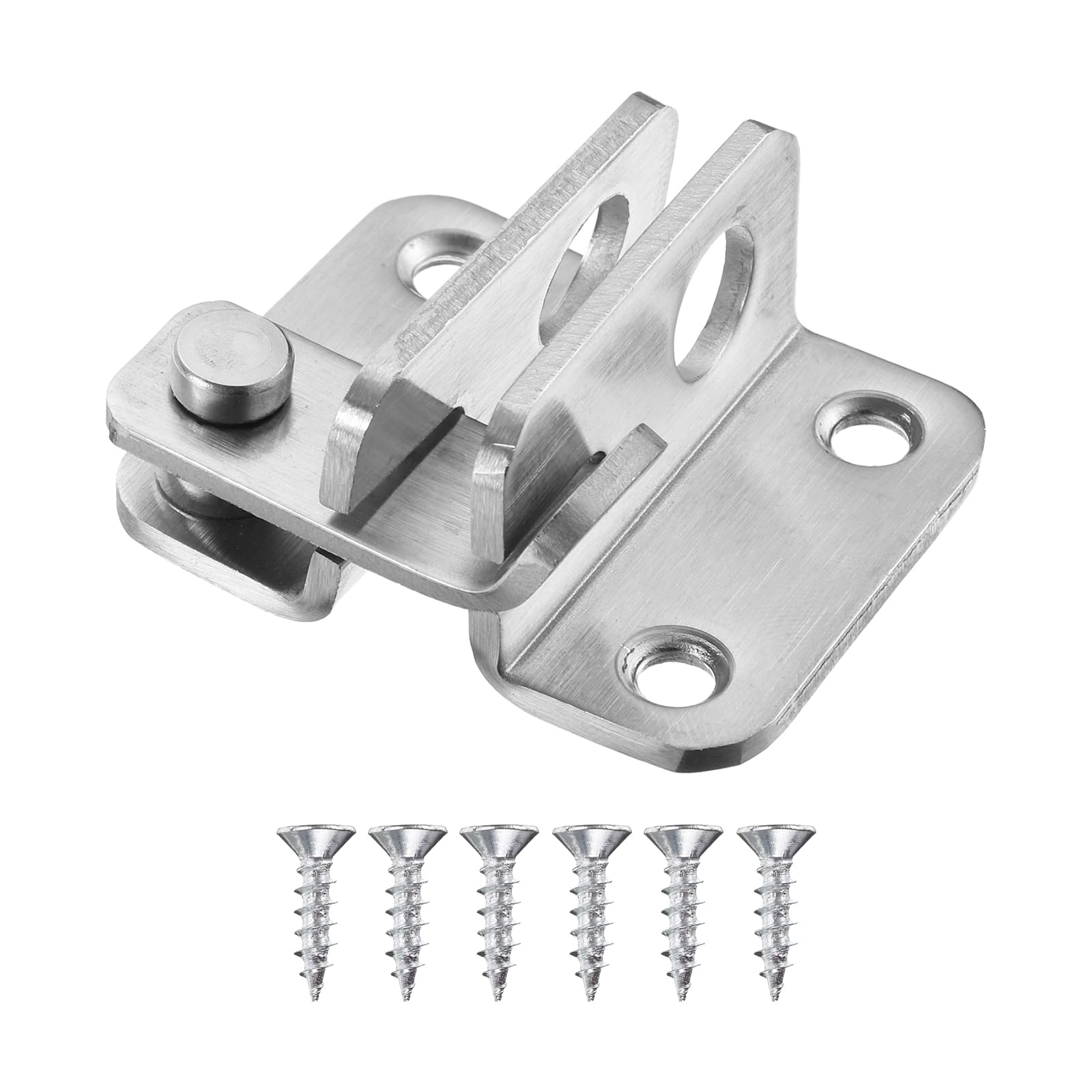 PATIKIL Flip Latch, Stainless Steel Gate Latches Slide Bolt Latch Safety Door Lock Catch for Sliding Door Fence Bathroom Garage Window, Silver Tone