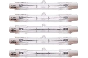 CTKcom 150-Watt 3.1-Inch T3 Halogen Light Bulbs(5 Pack) - J Type 78mm Double Ended 120 Volts 150 Watt T3 Halogen Bulb R7S Double Ended Filament Flood Lights Quartz Tube Lamps,5 Pack