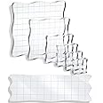 UCEC 7 Pieces Acrylic Stamp Block Assorted Sizes Clear Acrylic Mounting Blocks Set, Decorative Stamp Blocks with Grid Lines for Scrapbooking Crafts Making