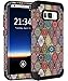 Hocase Galaxy S8 Plus Case, SM-G955 Case, Drop Protection Shock Resistant Silicone Rubber+Hard Shell Hybrid Full Body Protective Phone Case w/Mandala Flowers for Samsung Galaxy S8 Plus G955 - Black