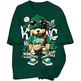 WDIRARA Boy's Bear Graphic Tees Short Sleeve Crewneck T Shirts Cartoon Summer Tops