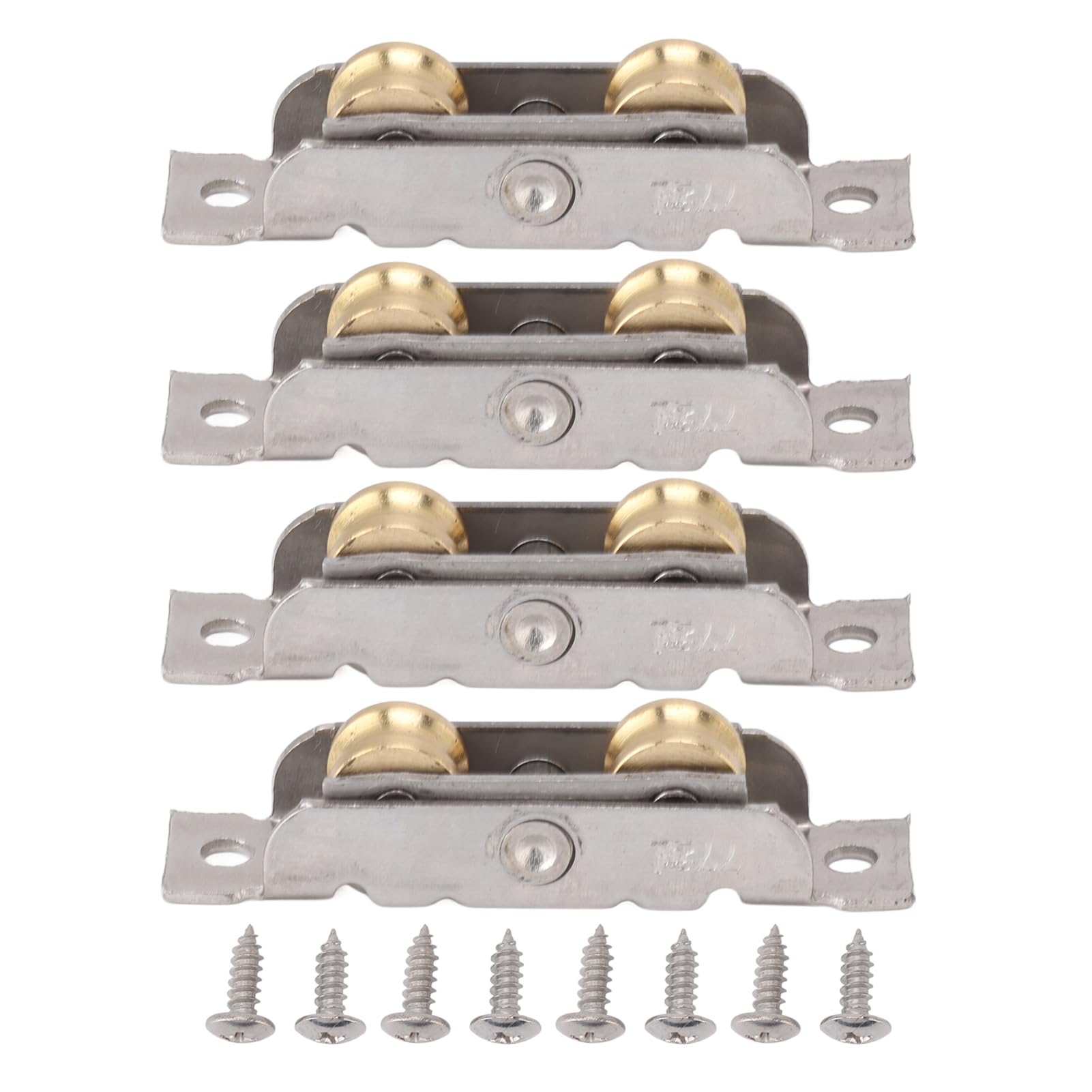Stainless Steel Sliding Patio Door Roller Assembly - Smooth Glass Door Movement - Copper Ball Bearing Wheels - Set of 4 Rollers for Easy Installation (Concave Wheel)
