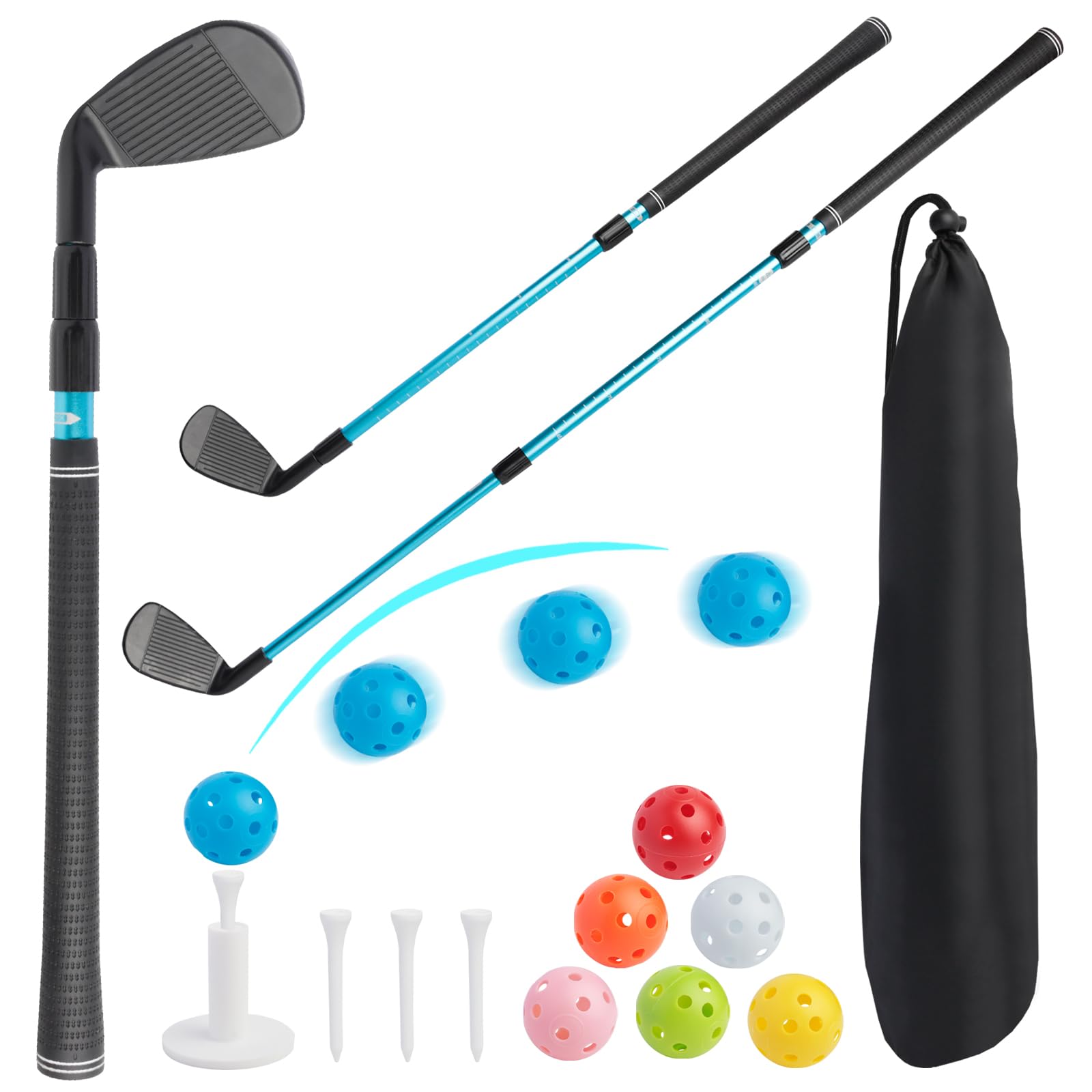 Photo 1 of SCWDAU Toddler Golf Clubs for 3 4 5 6 7 8 Years Old Boys Girls, Length Adjustable Upgraded Kids Golf Toy Set, Sports Indoor & Outdoor Golf Game Play Toys (538A)
