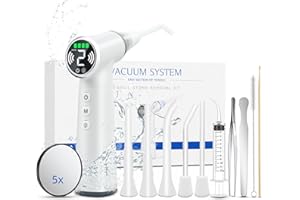 FIVEPROPY Upgraded Tonsil Stone Remover Tool with Silicone & Glass Probes, 11 in 1 Rechargeable Electronic Tonsil Stone Vacuum with Built-in LED Light, Fight Bad Breath Instant Suction