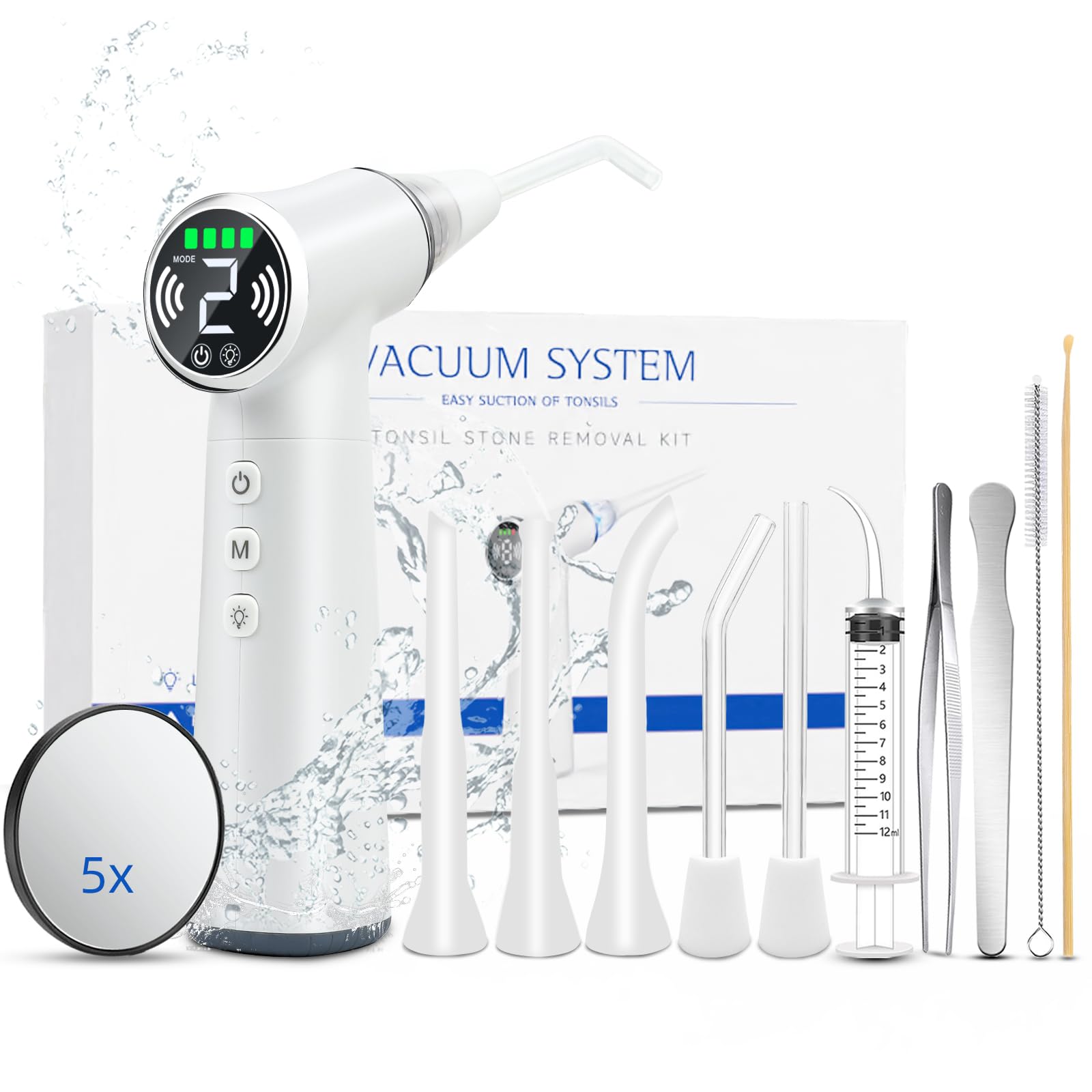 Photo 1 of Upgraded Tonsil Stone Remover Tool with Silicone & Glass Probes, 11 in 1 Rechargeable Electronic Tonsil Stone Vacuum with Built-in LED Light, Fight Bad Breath Instant Suction