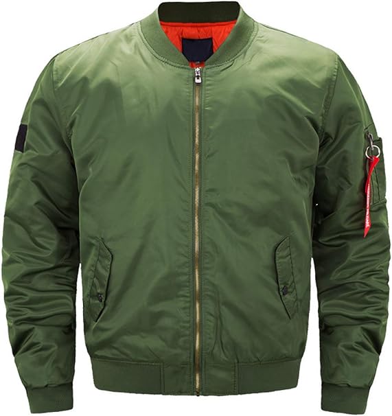 Sopliagon Mens Plus Size Pilot Jackets Full Zip Long Sleeve Quilted