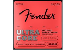 Fender Ultracore™ 9250 Bass Strings, Nickel Plated Steel, 9250M Gauges .045-.105, Set of 4