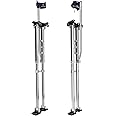 Olenyer 48"-64" Drywall Stilts for Adults Height Adjustable Aluminum Work Stilts with Protective Knee Pads for Sheetrock Drop Ceiling Painting Painter High Shrub Trimming and Exterior Wall Painting