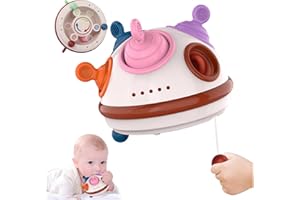 NICMORE Sensory Teething Toys Montessori for Toddler: Toys for 1 2 Year Old Girl Boy 1st Birthday Gift Silicone Pull String Busy Fidget Activity for Baby 6-12-18 Month | Fine Motor Skill Toy Stocking Stuffers