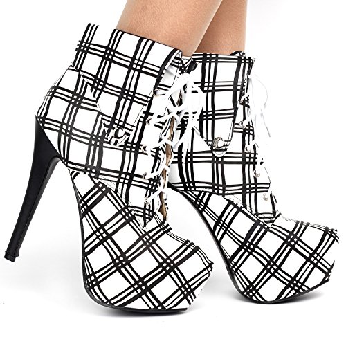 SHOW-STORY-Black-Geometric-Fold-Over-Lace-Up-Stiletto-Gothic-Ankle-BootieLF80832