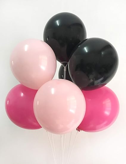 Amazon Com Black Pastel Pink Hot Pink Balloons For Wedding Bridal