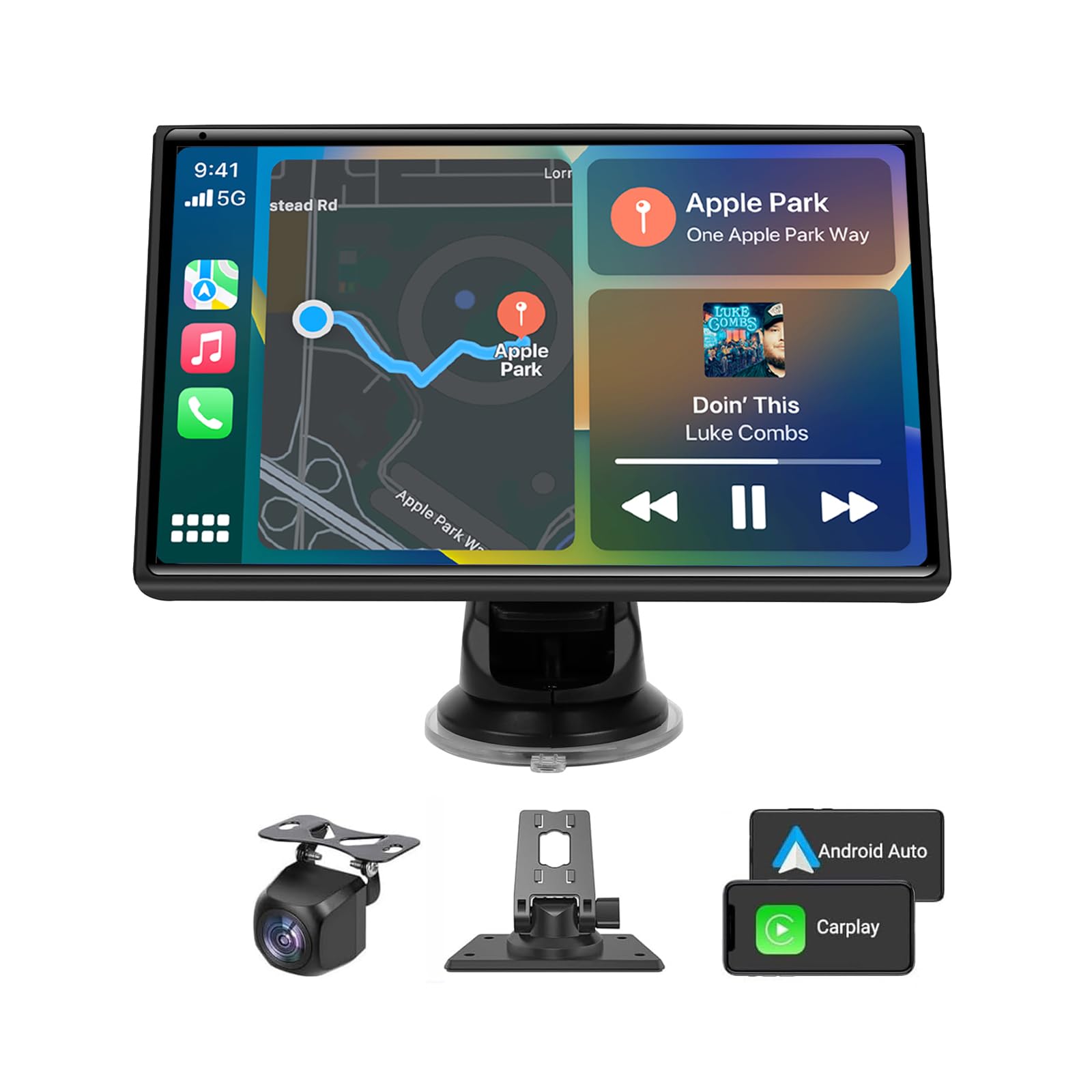Photo 1 of 2026 Enhanced Carplay Screen for Car - 7" HD Portable Carplay & Android Auto with Bluetooth, HD Backup Camera, GPS Navigation, Siri, FM Radio, AUX, and Mirror Link  – Compatible with All Vehicles