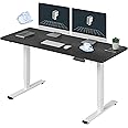 FLEXISPOT E6 Essential Standing Desk 3 Stages Dual Motor Electric 60x24 Inch Whole-Piece Board Height Adjustable Electric Sit Stand Desk(White Frame + Black Desktop, 2 Packages)