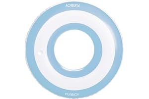 FUNBOY Giant Stripe Inflatable Tube Pool Float with Cup Holder 48" | Large Pool Float for Adults | Inner Tube Swimming Pool Toys Swim Rings | Pool Lounger Float for Pool Party & Summer