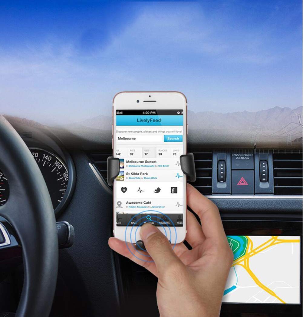 2PCS Cell Phone Holder for Car, ZOORE Auto-Clamping Air Vent Car Mount Holder Cradle, Universal Stand Holder Compatible with iPhone Xs XR X 8 7 6 6s Plus 5 5S 5C, Galaxy S10 / S10+ / S9 / S9 and More