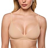 INLYRIC Women's Inbarely Triangle Bralette Comfortable Unlined V Neck Wireless Smoothing Bra Top Stretch