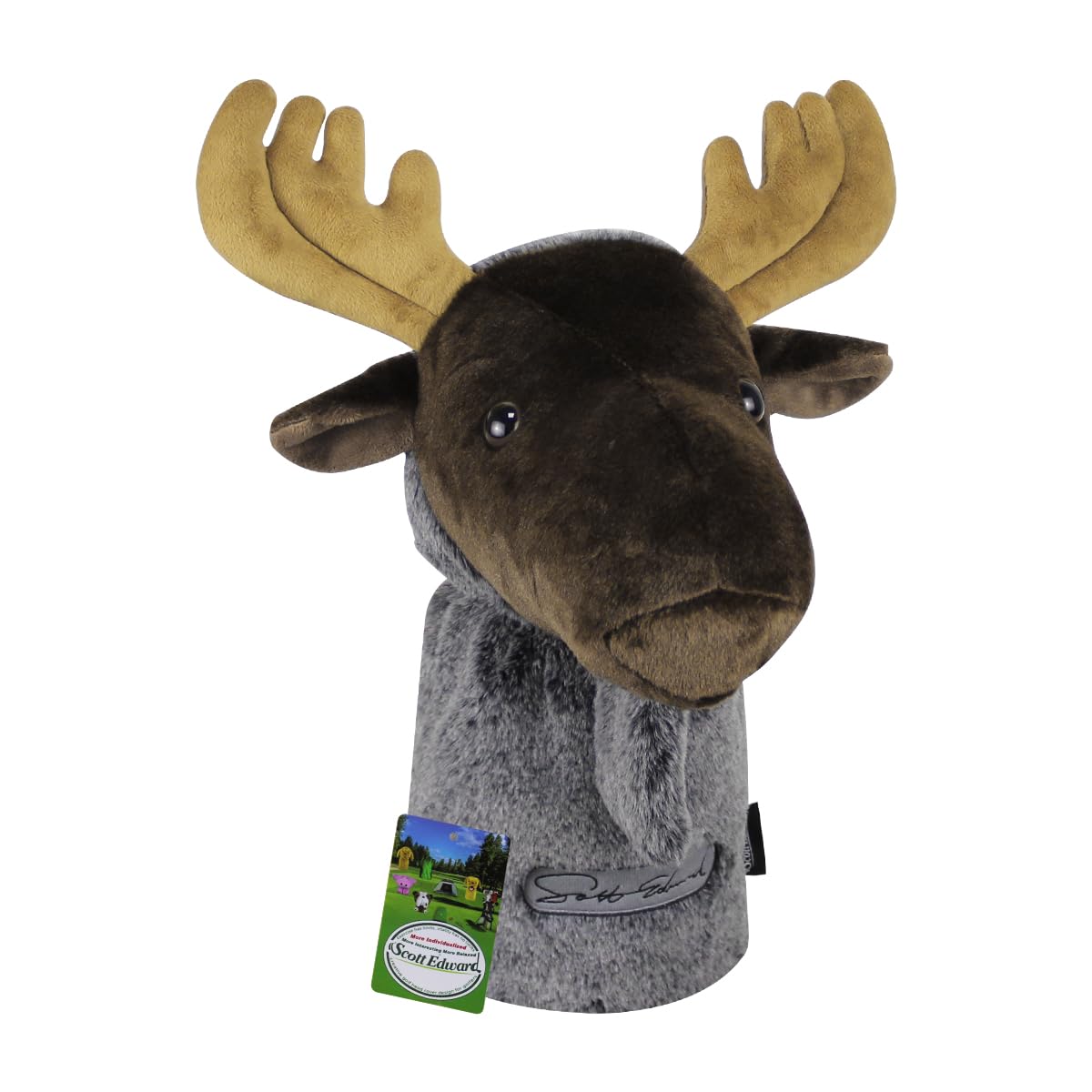 Scott Edward Moose Golf Head Cover, Fit Driver Wood(460cc),Plush Fabric, Smooth and Soft Touch Feeling,Animal Shape — image 1