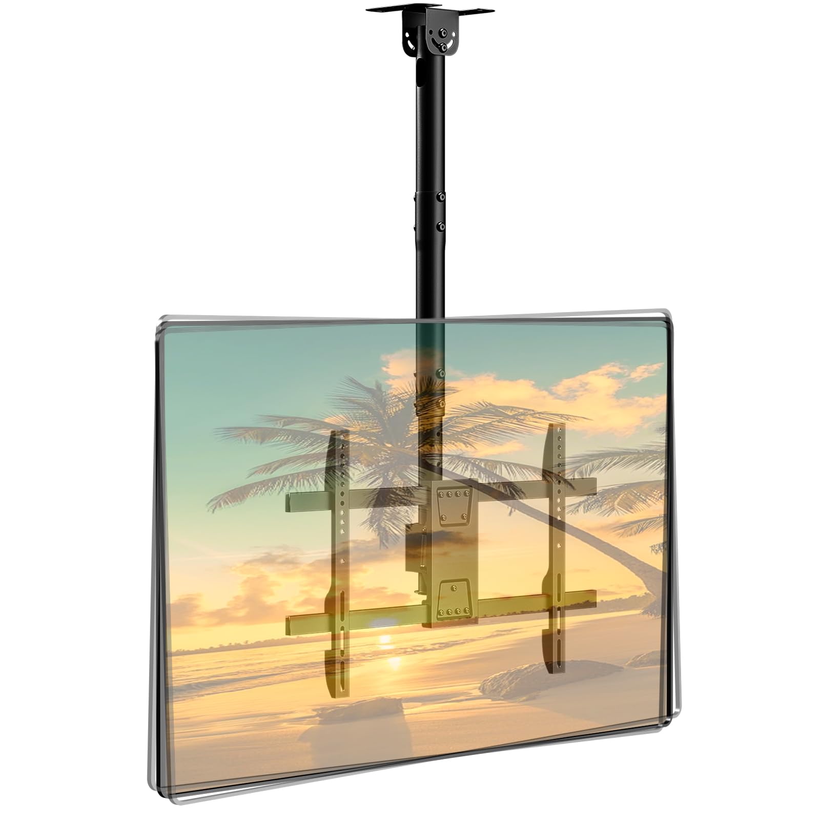 Photo 1 of Ceiling TV Mount – Adjustable Hanging Ceiling TV Bracket Fits Most 43-86 inch LCD LED OLED 4K TVs,Pole Ceiling Mount Supports up to 132lbs, Max VESA 600x400mm,Black