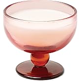 Paddywax Scented Candles Vintage Glass Aura Collection Soy Wax Blend 2-Wick Candle, 6-Ounce, Saffron Rose