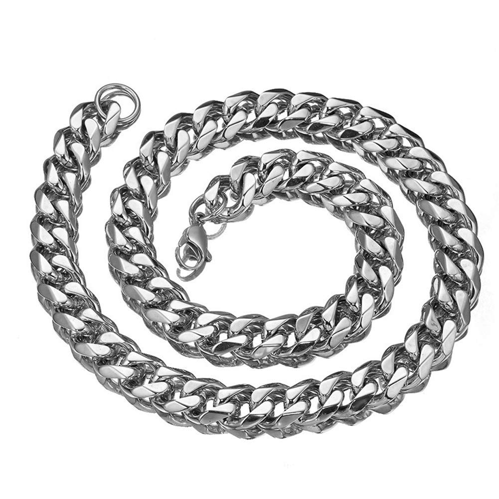 Mens Stainless Steel Silver Tone 7-40 inch 15MM Heavy Cuban Curb Link Chain Necklace Bracelet