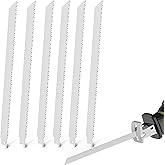 Reciprocating Saw Blades Stainless Steel for Meat/Wood 6 Pack, 12" Bone Saw for Butchering, Meat Processing Equipment Butcher