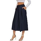 Double Plus Open Womens Casual Wide Leg Flowy Cropped Pants High Elastic Waist Drawstring Culottes with Pockets