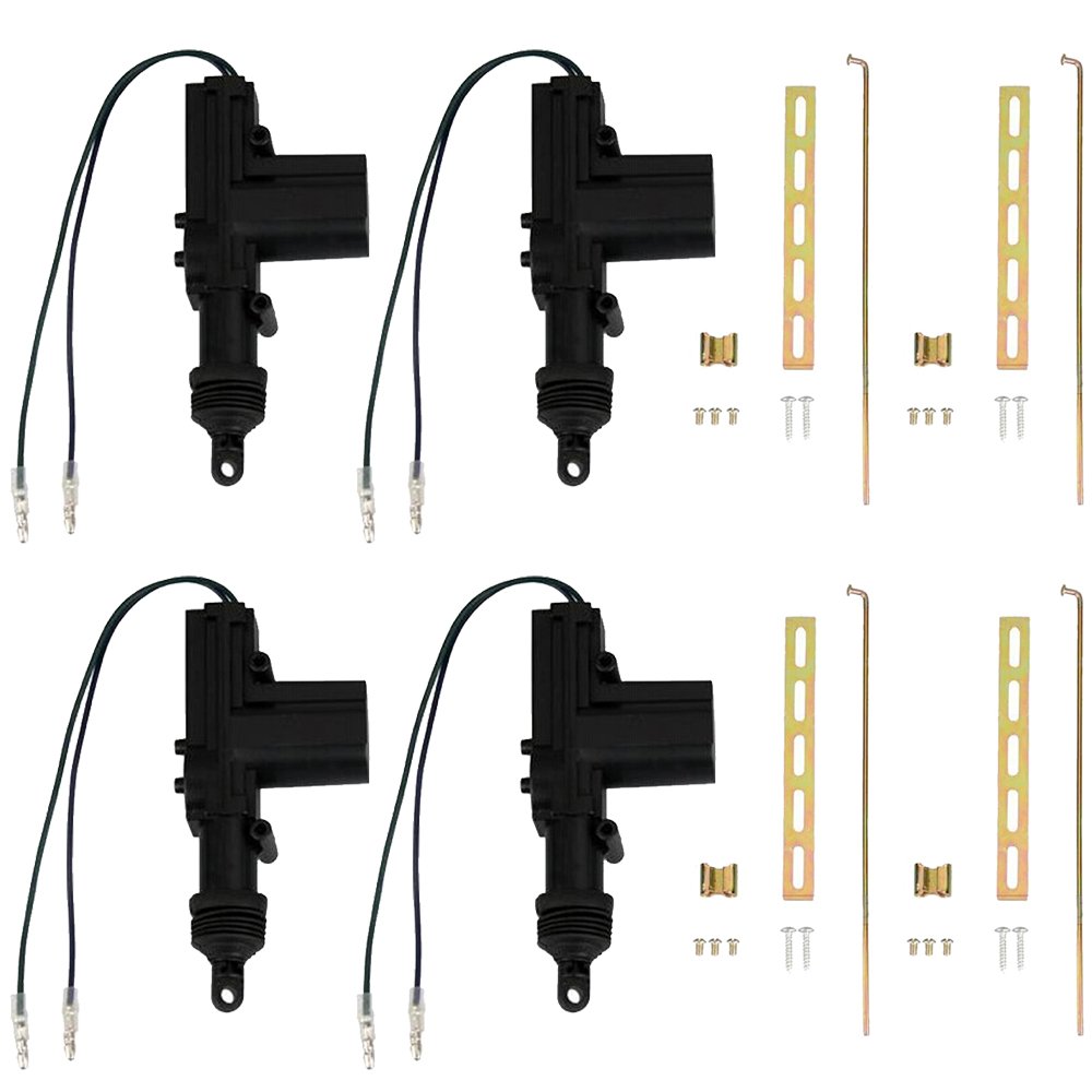 Mintice 4 X Black Car Plastic Universal Heavy Duty Power Door Lock Actuator 2 Wire 12V