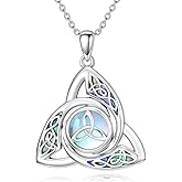 WINNICACA Valentines Day Gifts for Her Witches Knot Celtic Knot Necklace Sterling Silver Celtic Jewelry Protection Necklaces Irish Jewelry Birthday Gifts for Women Mom Wife Her