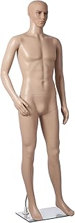 SONGMICS männliche Schaufensterpuppe männlich Schaufensterfigur Mannequin aus PE-Plastik MPGM19