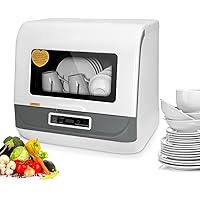 Compact Dishwashers Portable Apartment Countertop Dishwasher Fruit Vegetables Dishes Cleaning Air-Dry Dishwasher 6L-9L…
