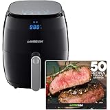 GoWISE USA 5.0-Quart 1500-Watt Digital Air Fryer with 8 Presets, GW22821-S + 50 Recipes (Black)